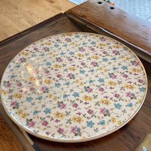 Vintage cake plate in chinz  pattern